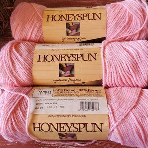 Honeyspun by Caron 4-ply Vintage Yarn - Lt Pink # 5278  Bundle of 3 Skeins